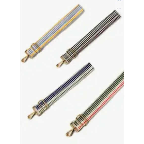 Yellow Blue Color Block Stripe Guitar Crossbody Purse Bag Strap - Picture 3 of 3